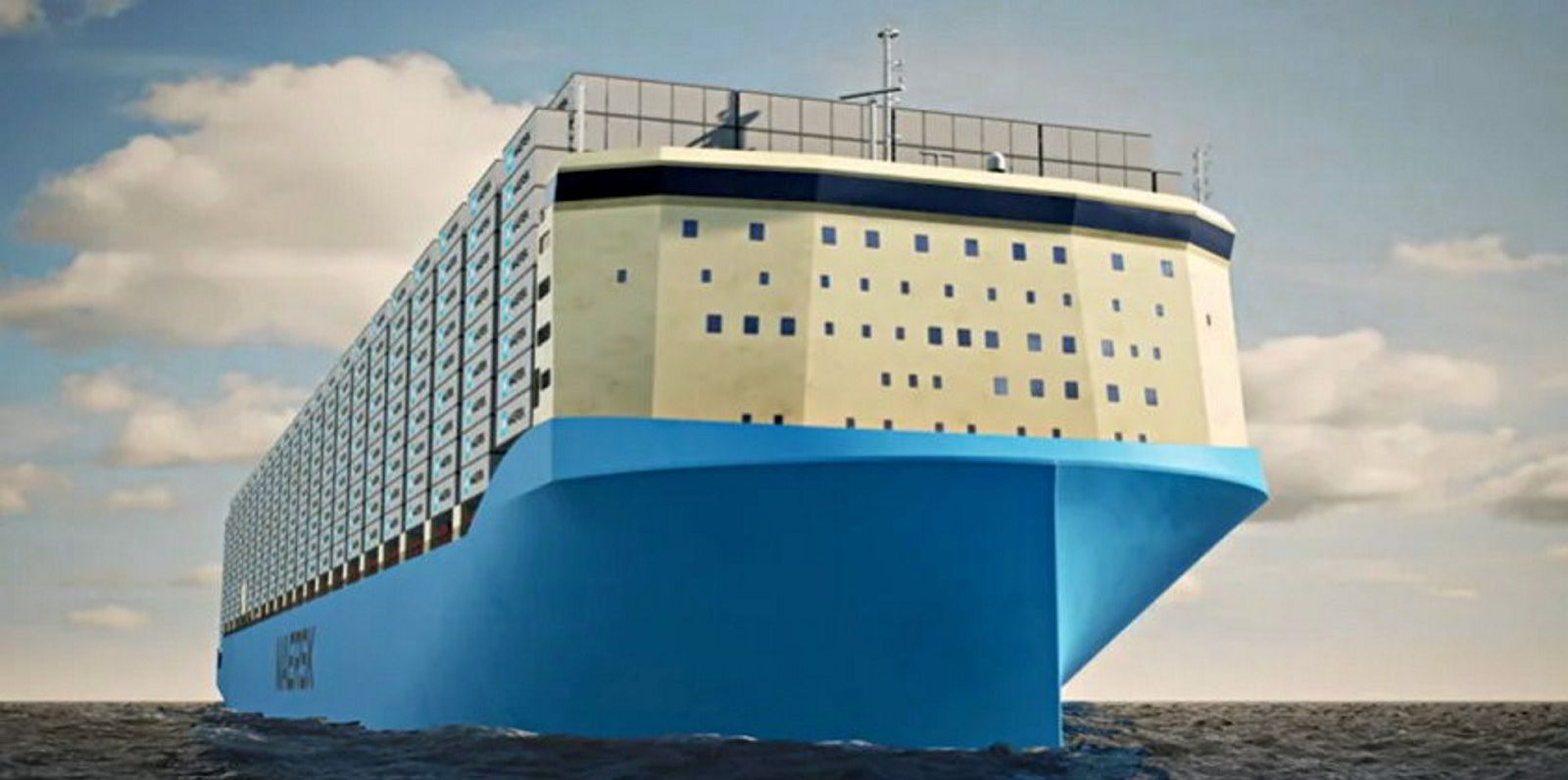 马士基公布其16000teu甲醇动力集装箱船设计，船型大变样！