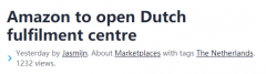 亚马逊将在荷兰开设一个新配送中心