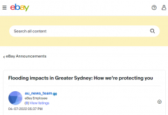eBay澳洲站向卖家发布极端天气保护措施